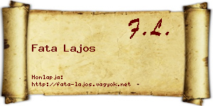Fata Lajos névjegykártya